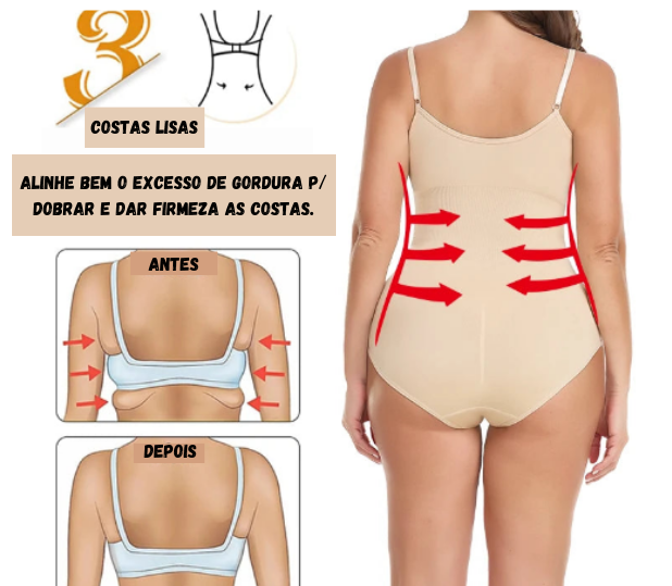 Cinta Modeladora Bodysuit Sem costura.[Modele sua Autoestima, Sua Arma Secreta, Sua Nova Silhueta]